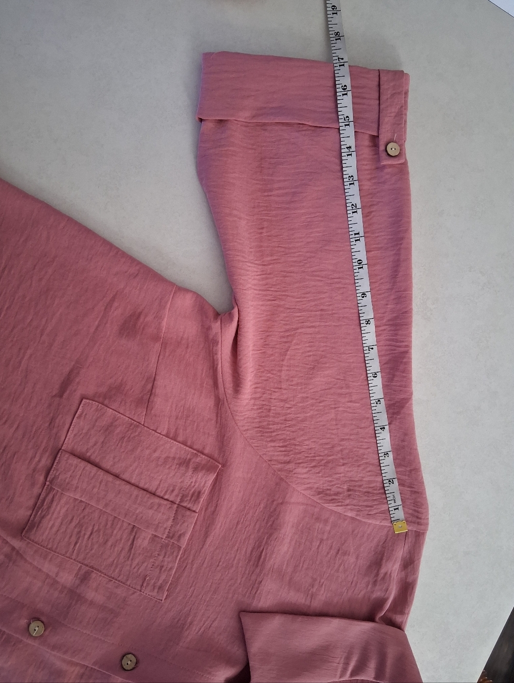Naïf Montreal/ Mauve Pink Cork Button Up Blouse/ Crepe Material/ Size US 2X - Picture 10 of 13